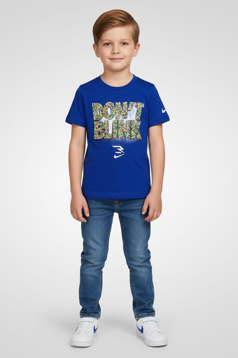 Nike 3Brand by Russell Wilson Toddlers Boy Graphic Print Short Sleeve T-shirt, Hyper Blue - Image 1